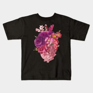 Blooming Roses Heart Kids T-Shirt